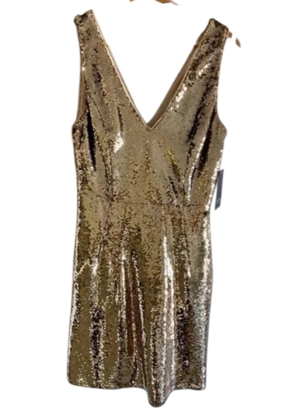 Aidan Gold Sequins Cocktail Dress 12